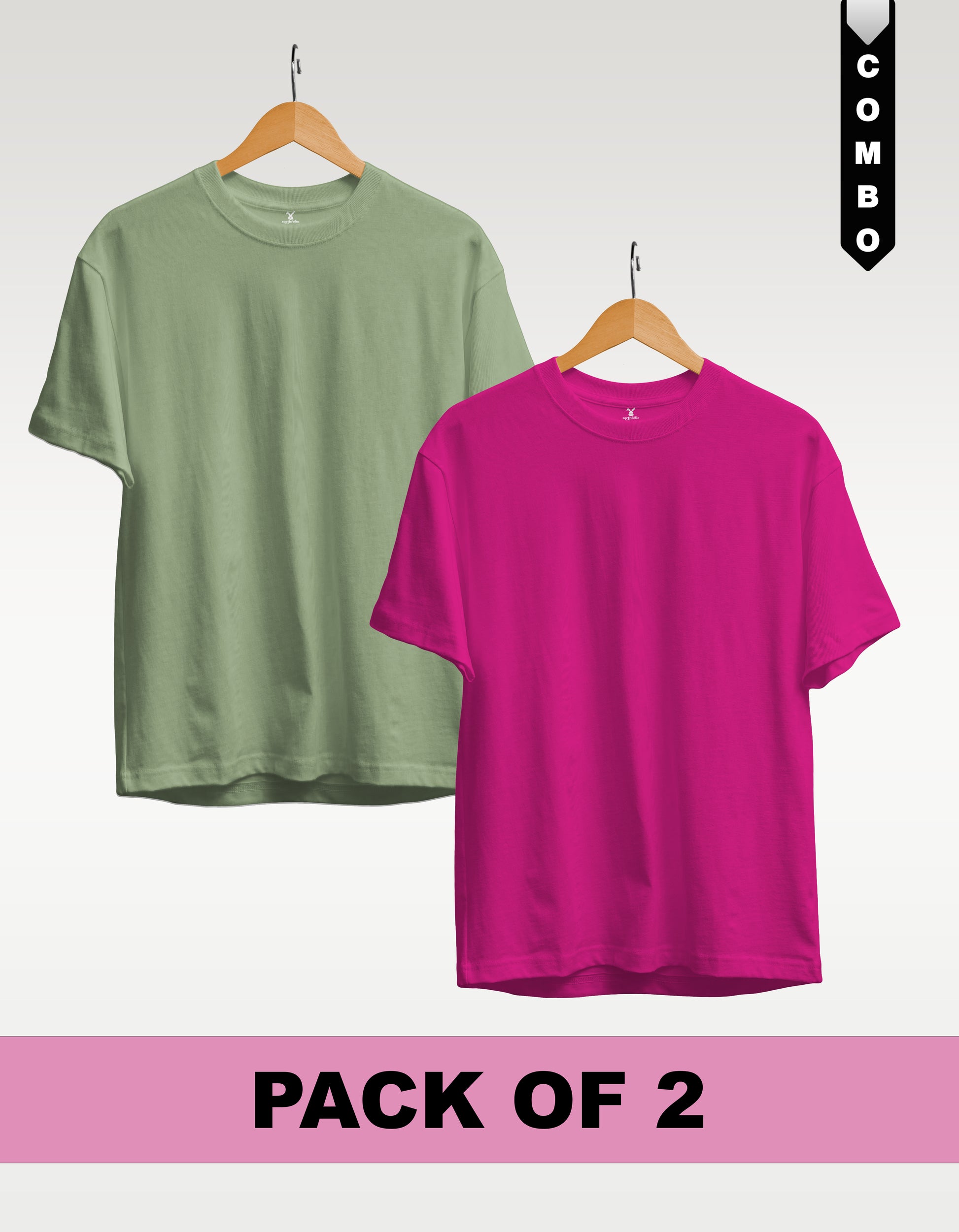 Regular T-Shirt Combo Pack of 2 - Sage Green