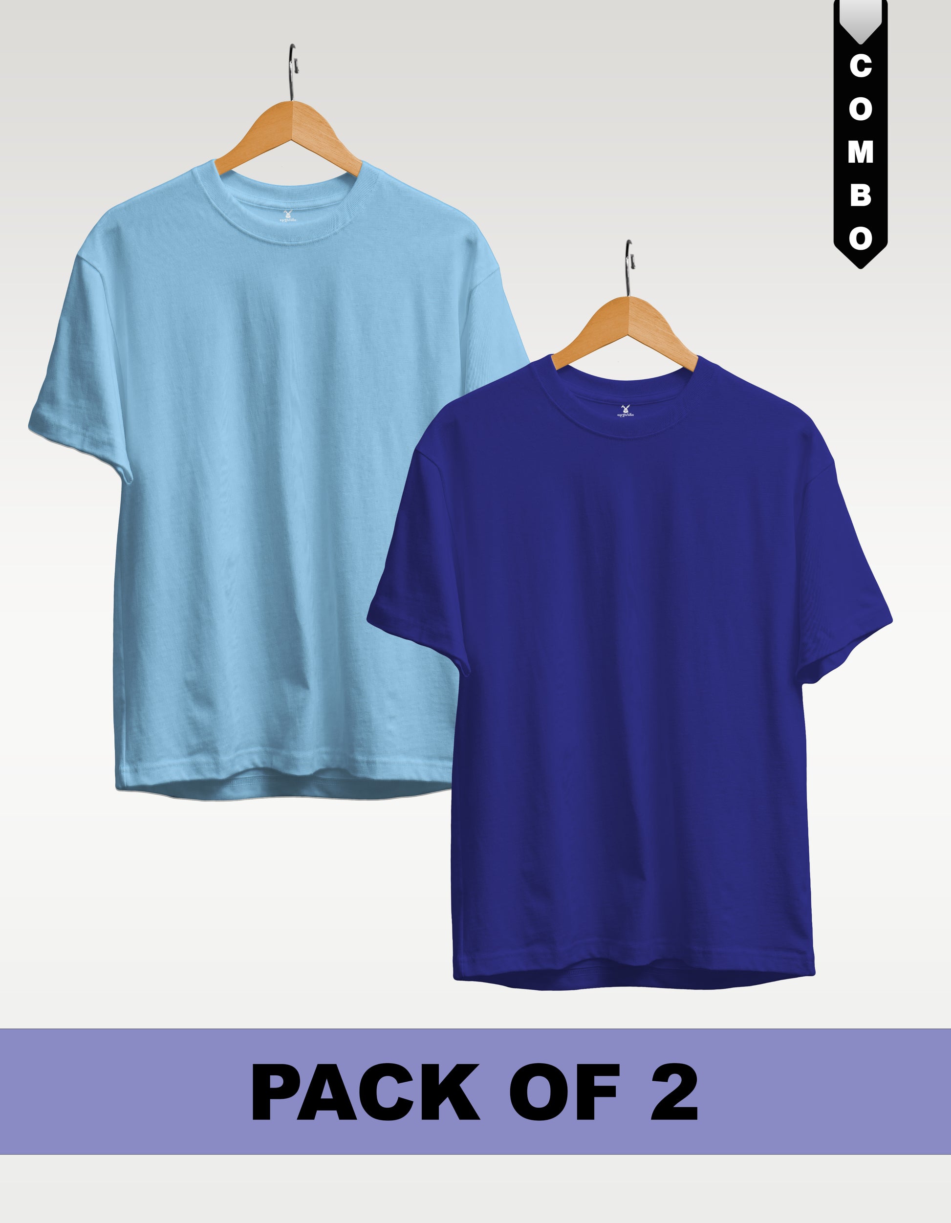 Regular T-Shirt Combo Pack of 2 - Sky Blue