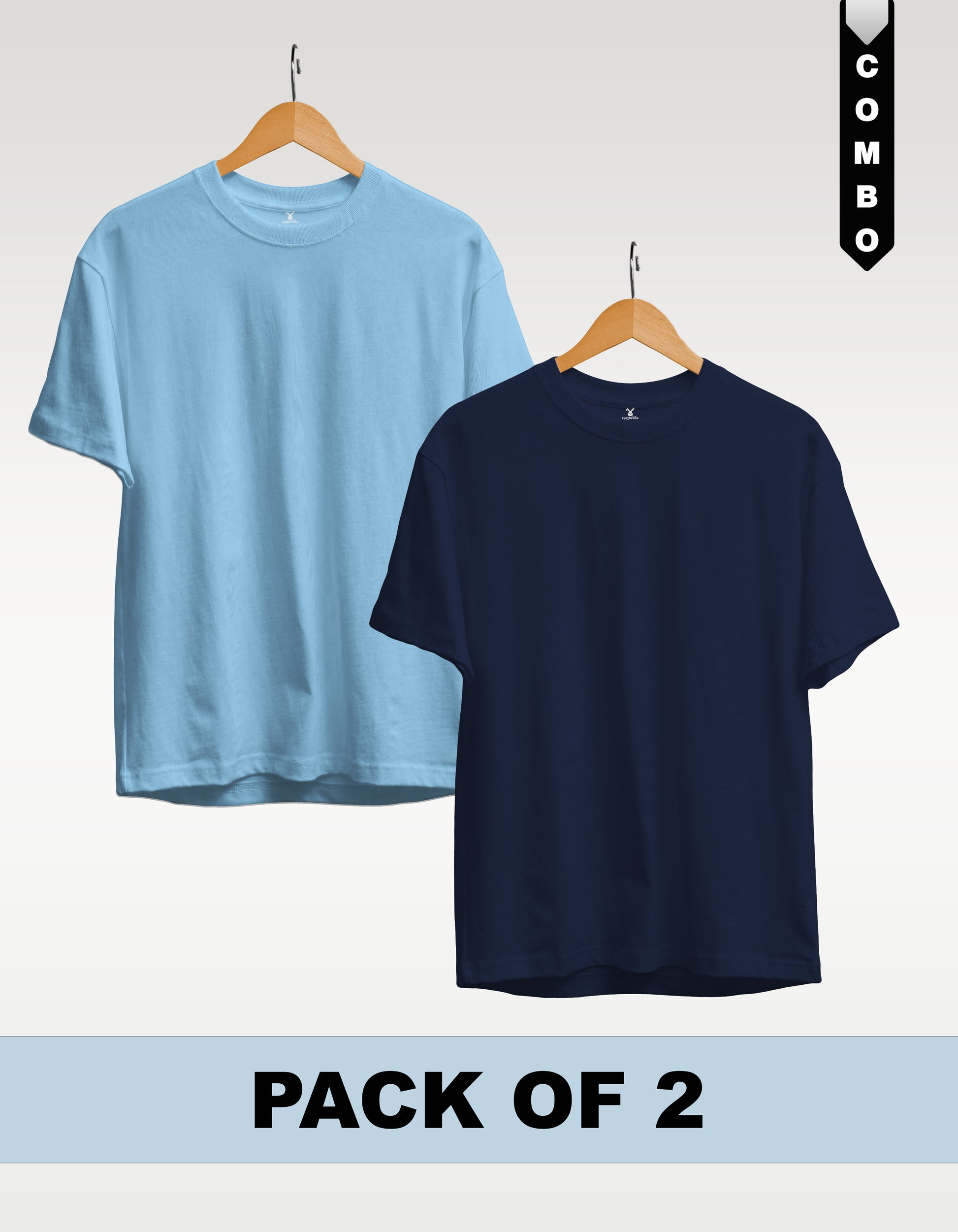 Regular T-Shirt Combo Pack of 2 - Sky Blue