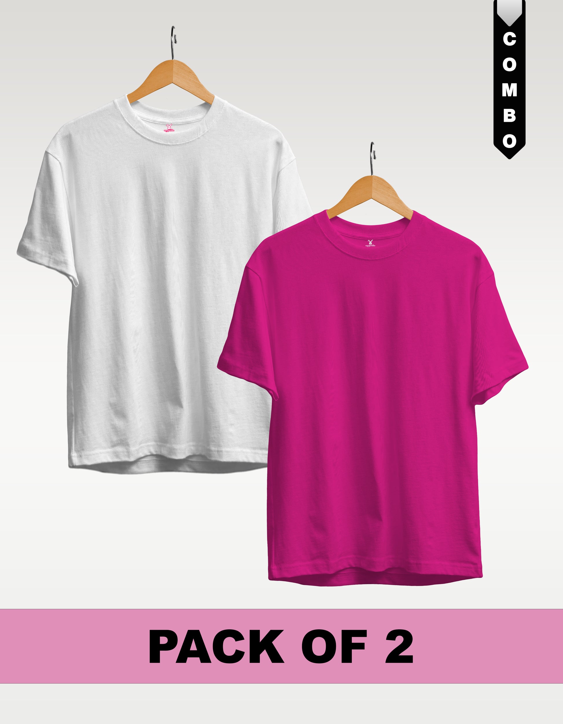 Regular T-Shirt Combo Pack of 2 - White