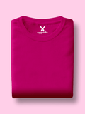 Solids/Plain - Fuchsia Unisex Regular T-Shirts - Earthrobe