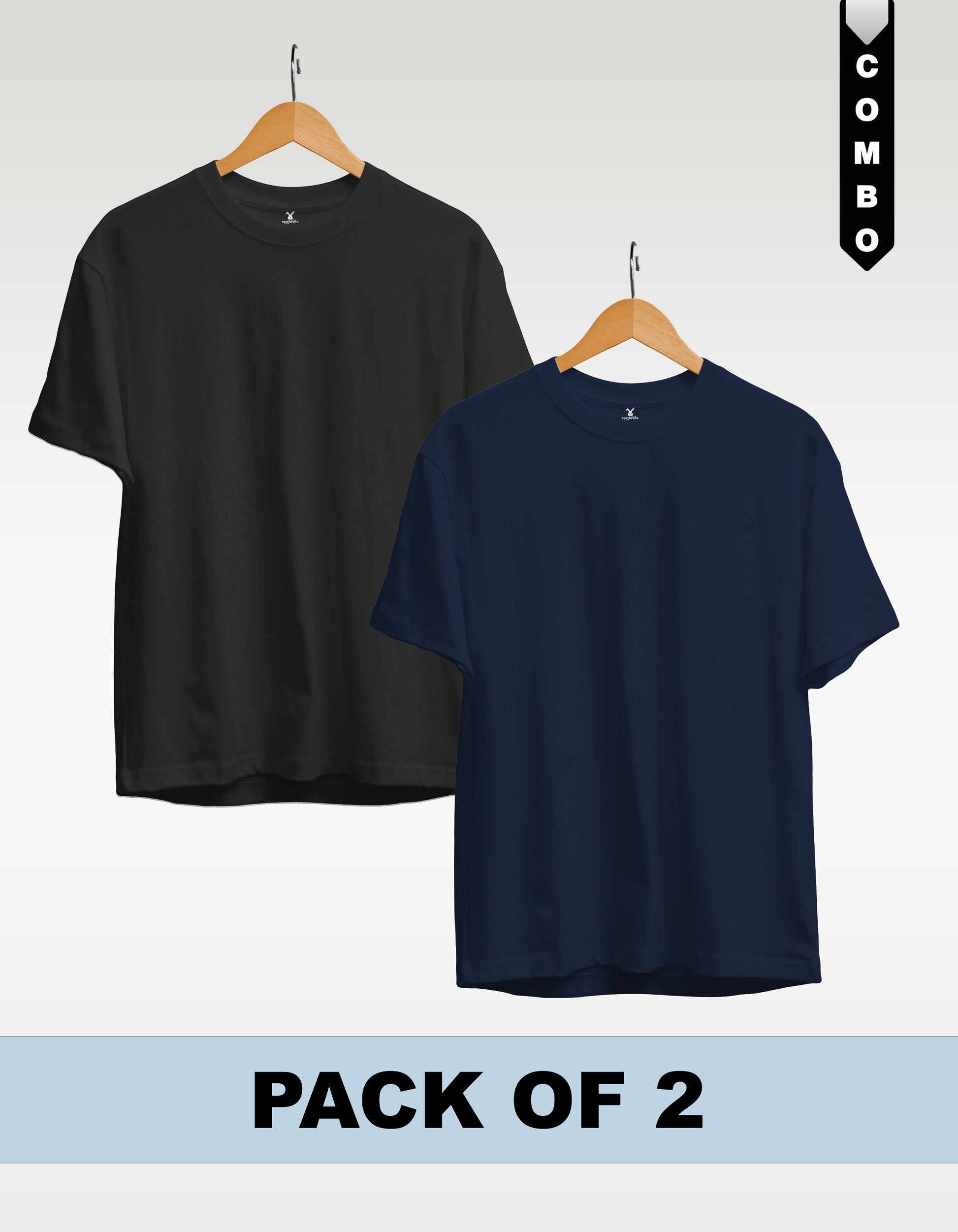 Regular T-Shirt Combo Pack of 2 -Black