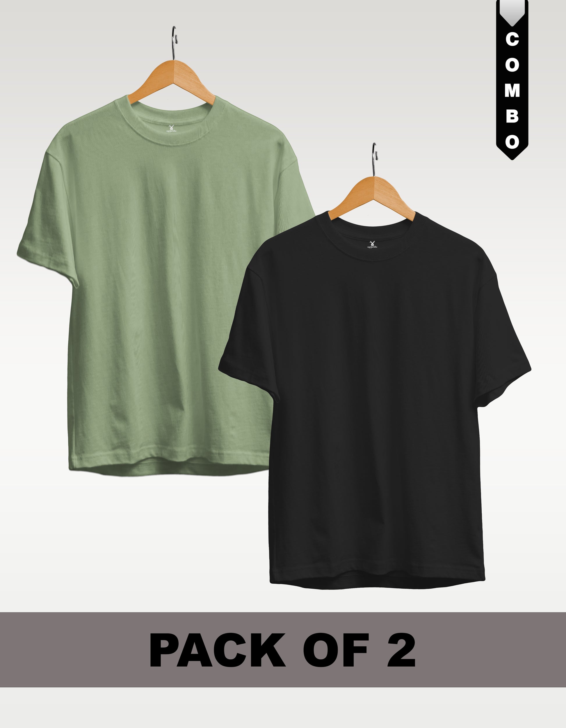 Regular T-Shirt Combo Pack of 2 - Sage Green