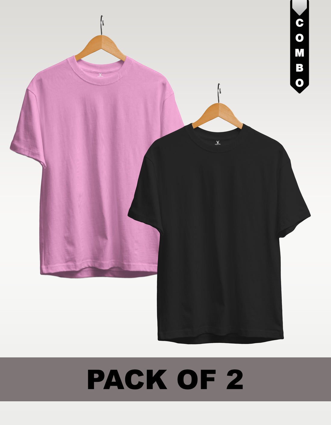 Regular T-Shirt Combo Pack of 2 -Baby Pink