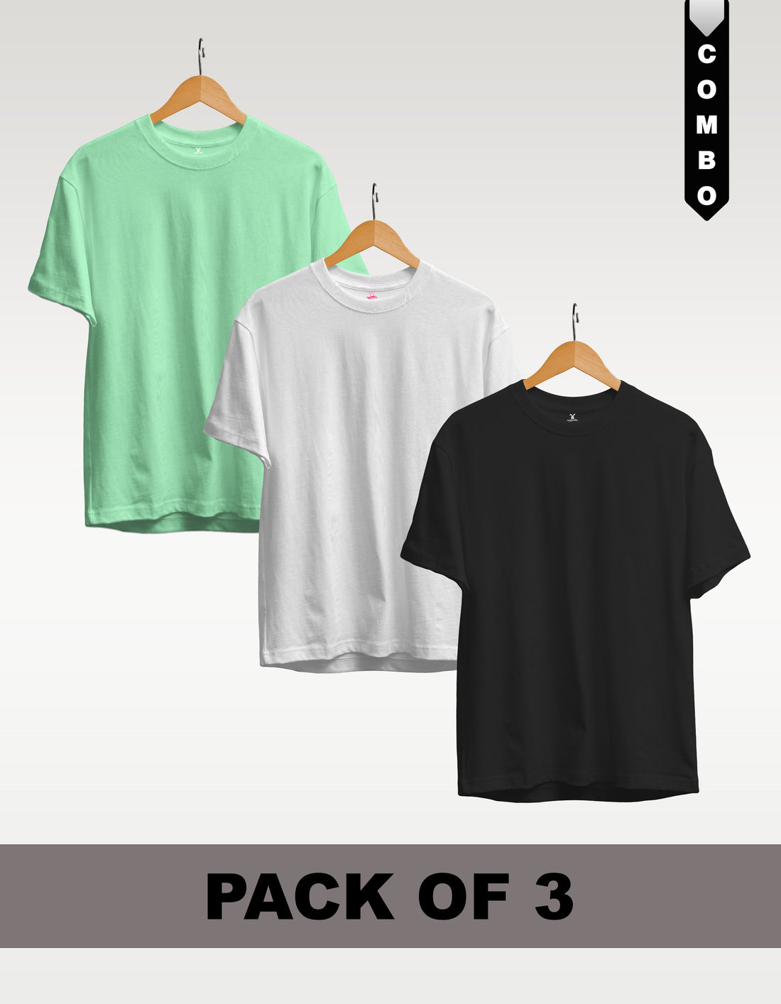 Regular T-Shirt Combo Pack of 3 - Mint Green| Red |Yellow