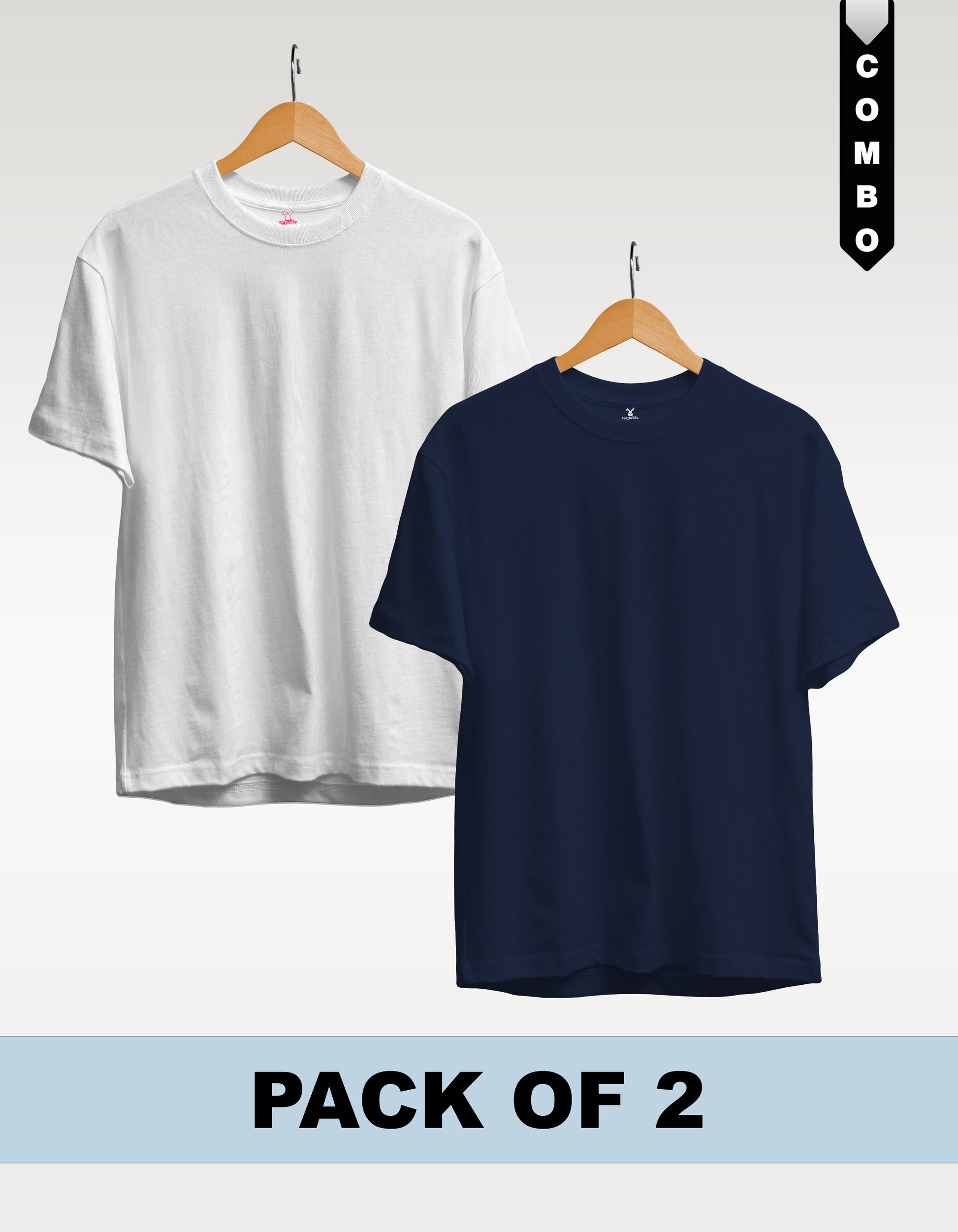 Regular T-Shirt Combo Pack of 2 - White