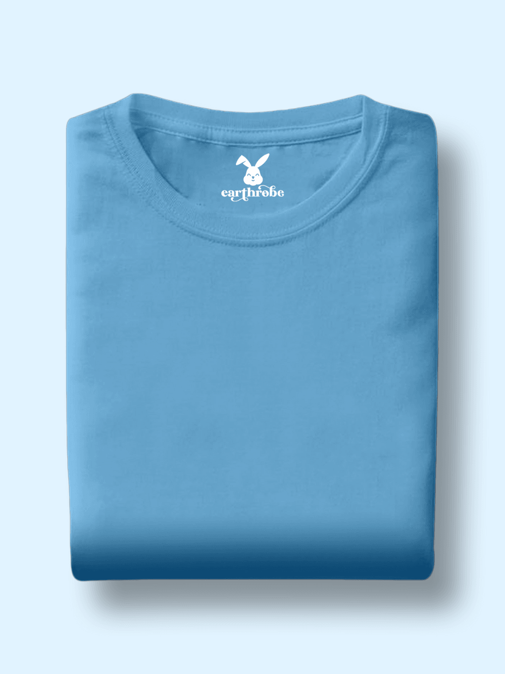 Solids/Plain - Sky Blue Unisex Regular T-Shirts - Earthrobe