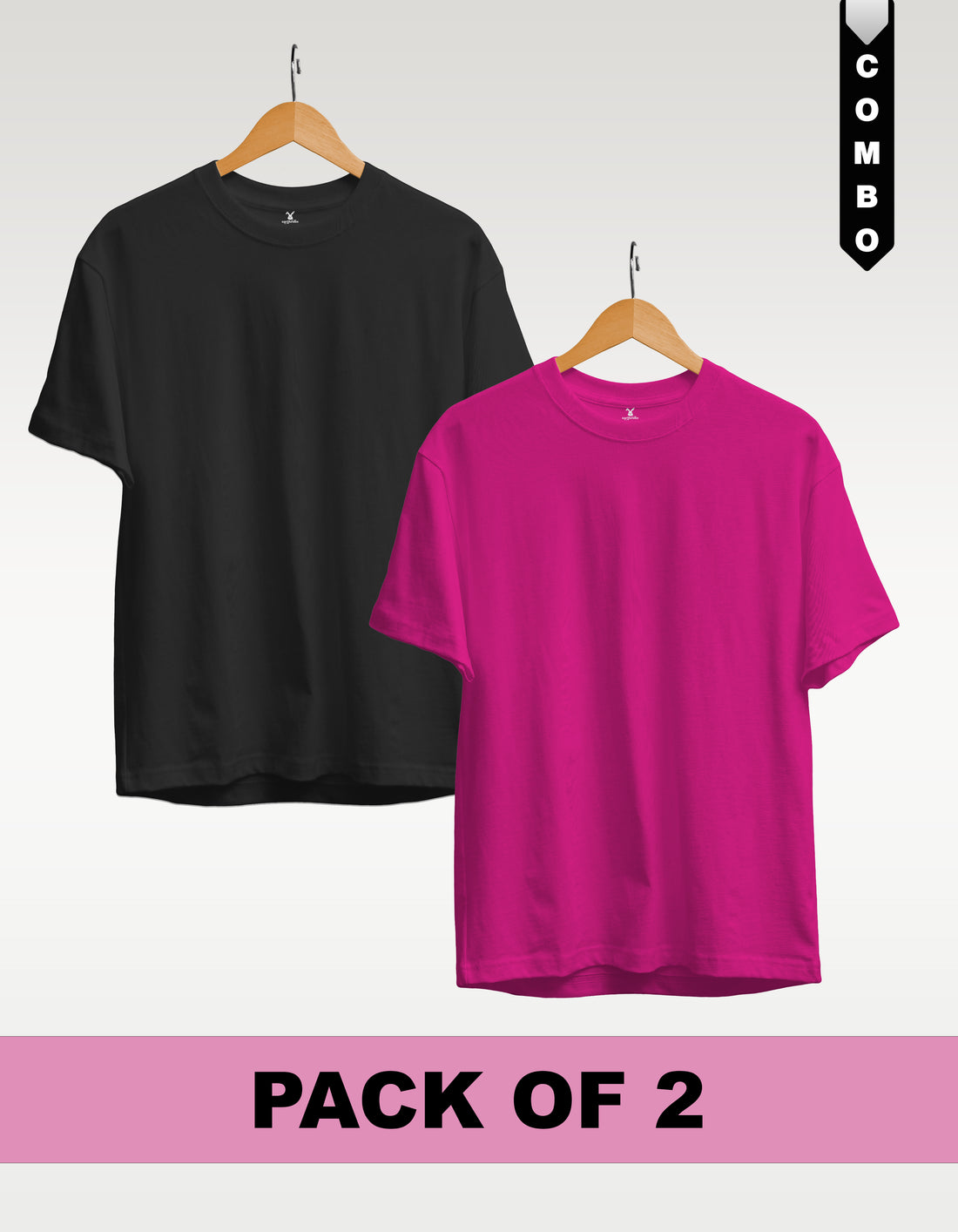 Regular T-Shirt Combo Pack of 2 -Black