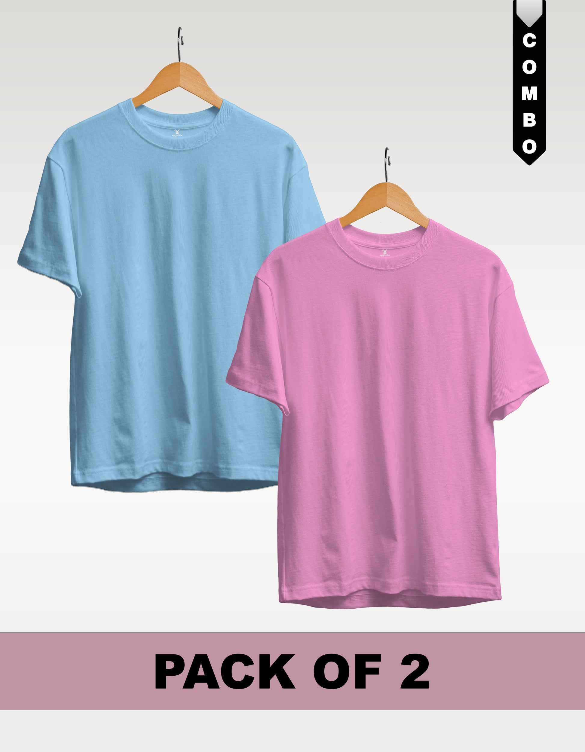 Regular T-Shirt Combo Pack of 2 - Sky Blue