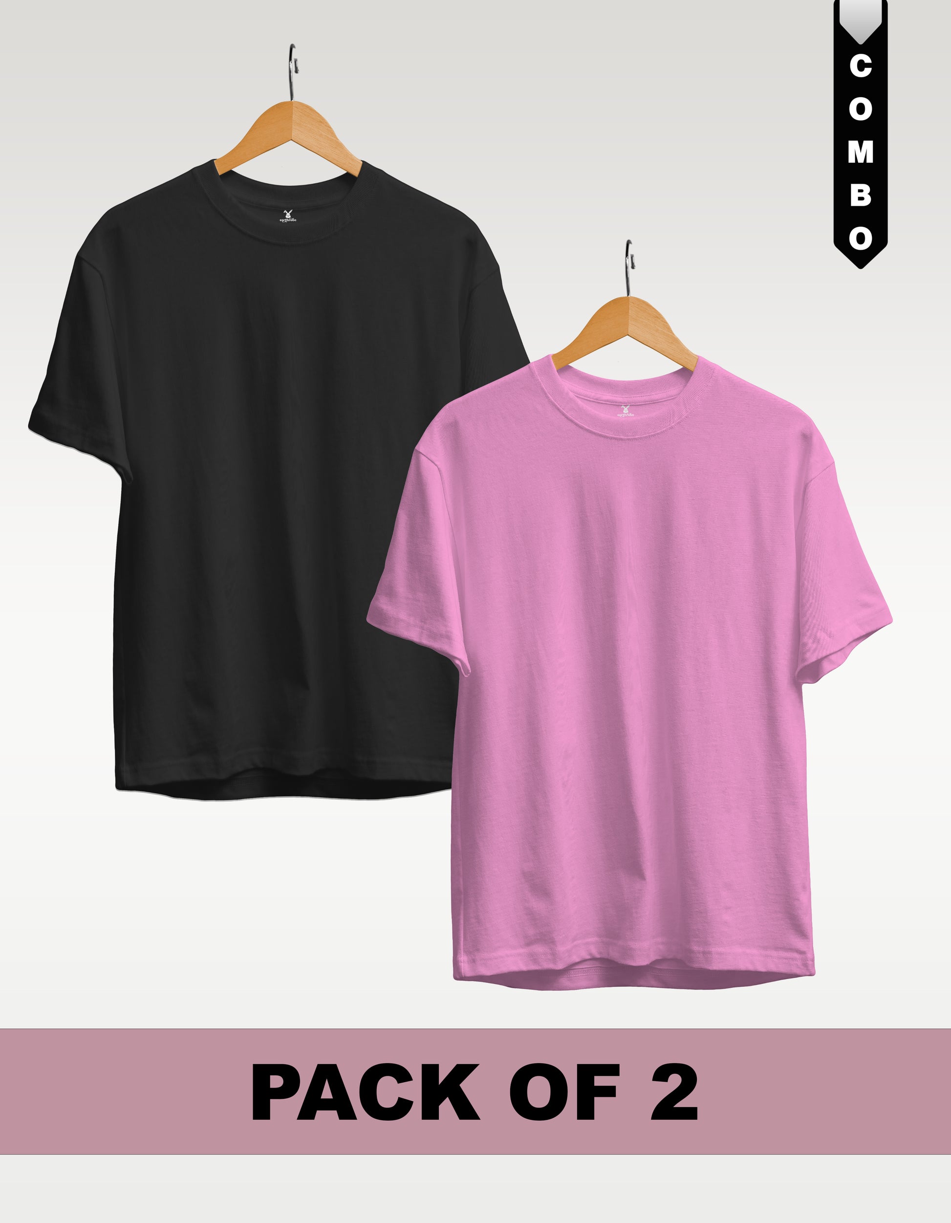 Regular T-Shirt Combo Pack of 2 -Black