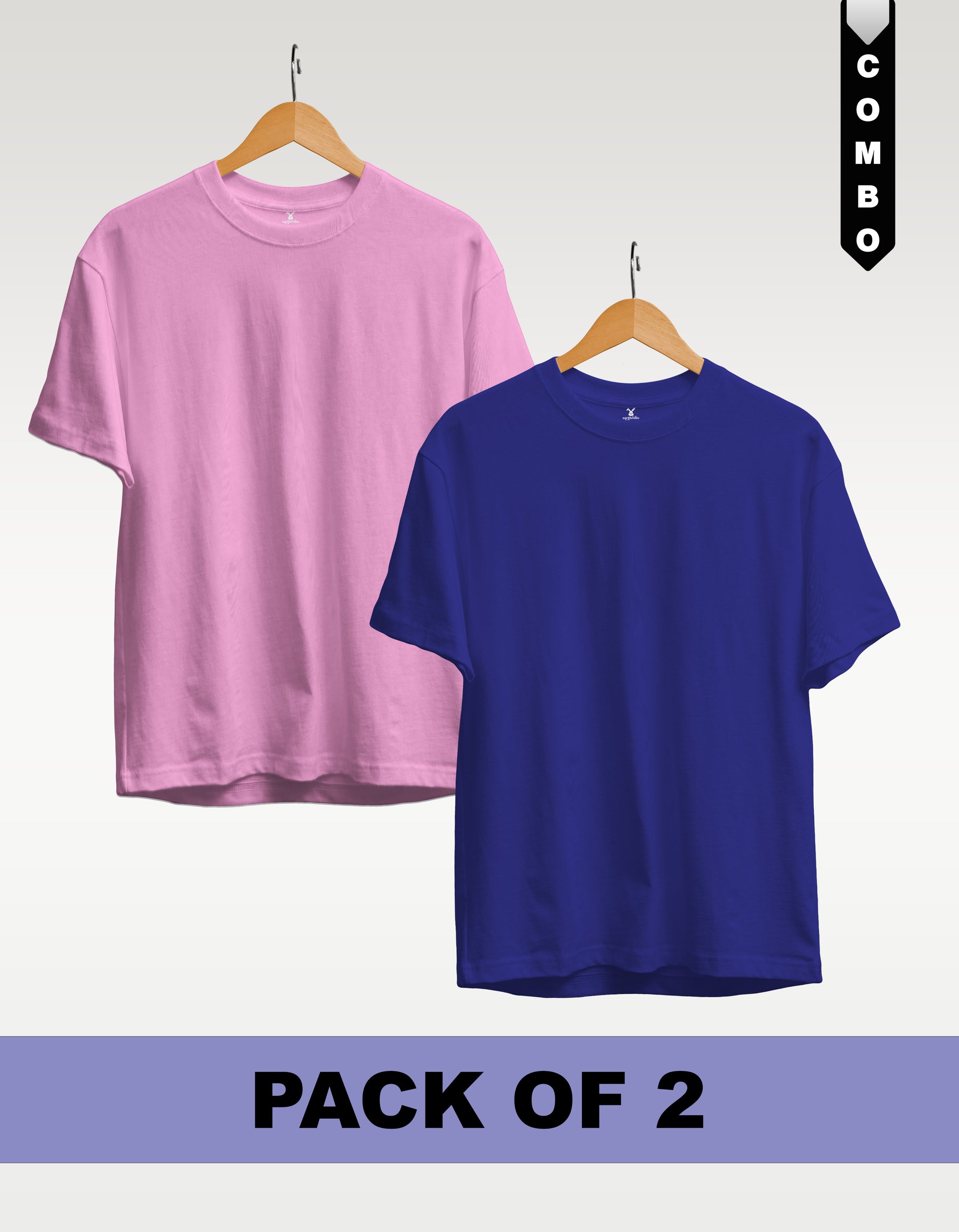 Regular T-Shirt Combo Pack of 2 -Baby Pink