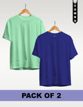 Regular T-Shirt Combo Pack of 2 - Mint Green & Royal Blue