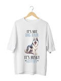 Husky Dog Lover : Unisex Black Oversized Half Sleeved T-shirt