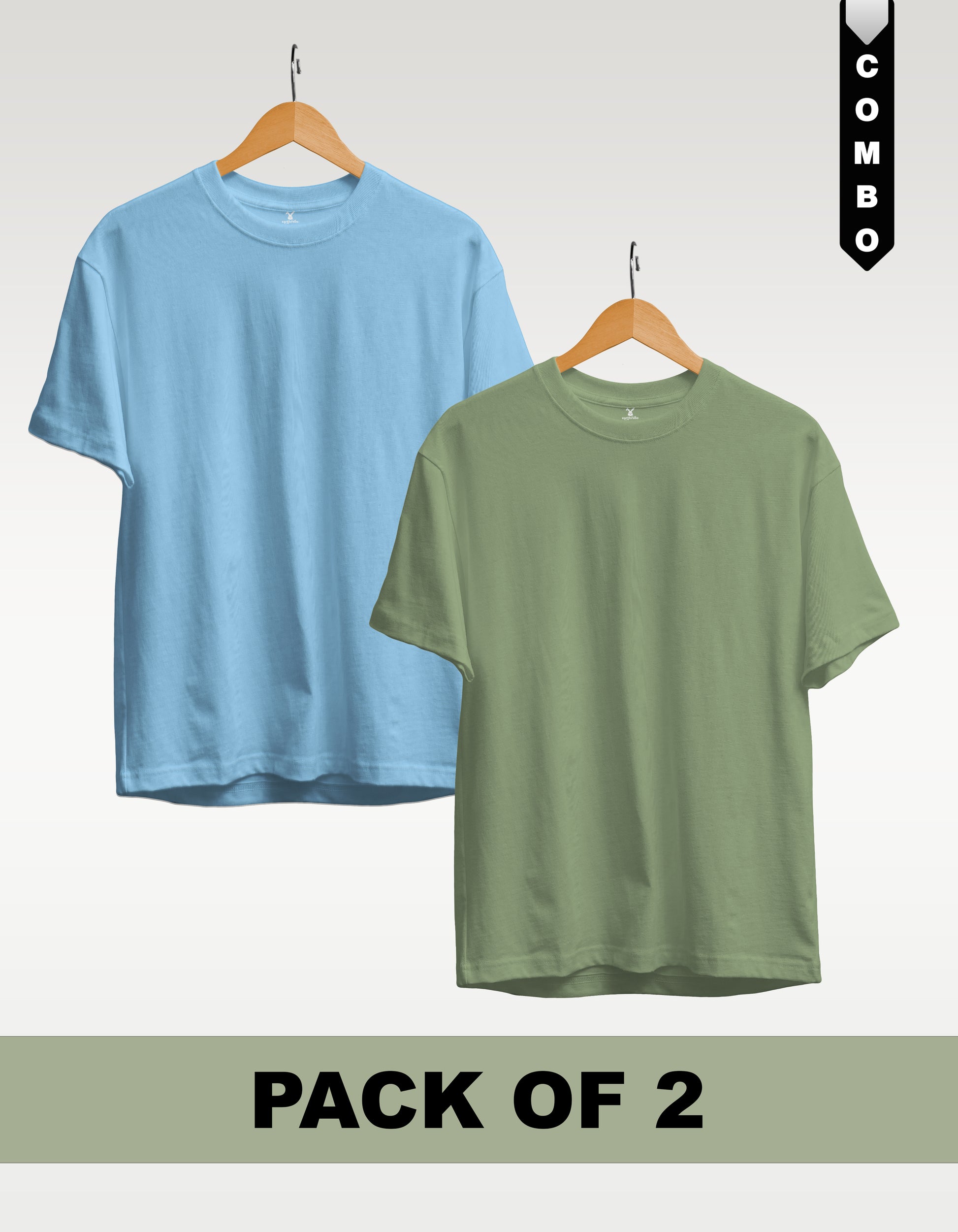 Regular T-Shirt Combo Pack of 2 - Sky Blue