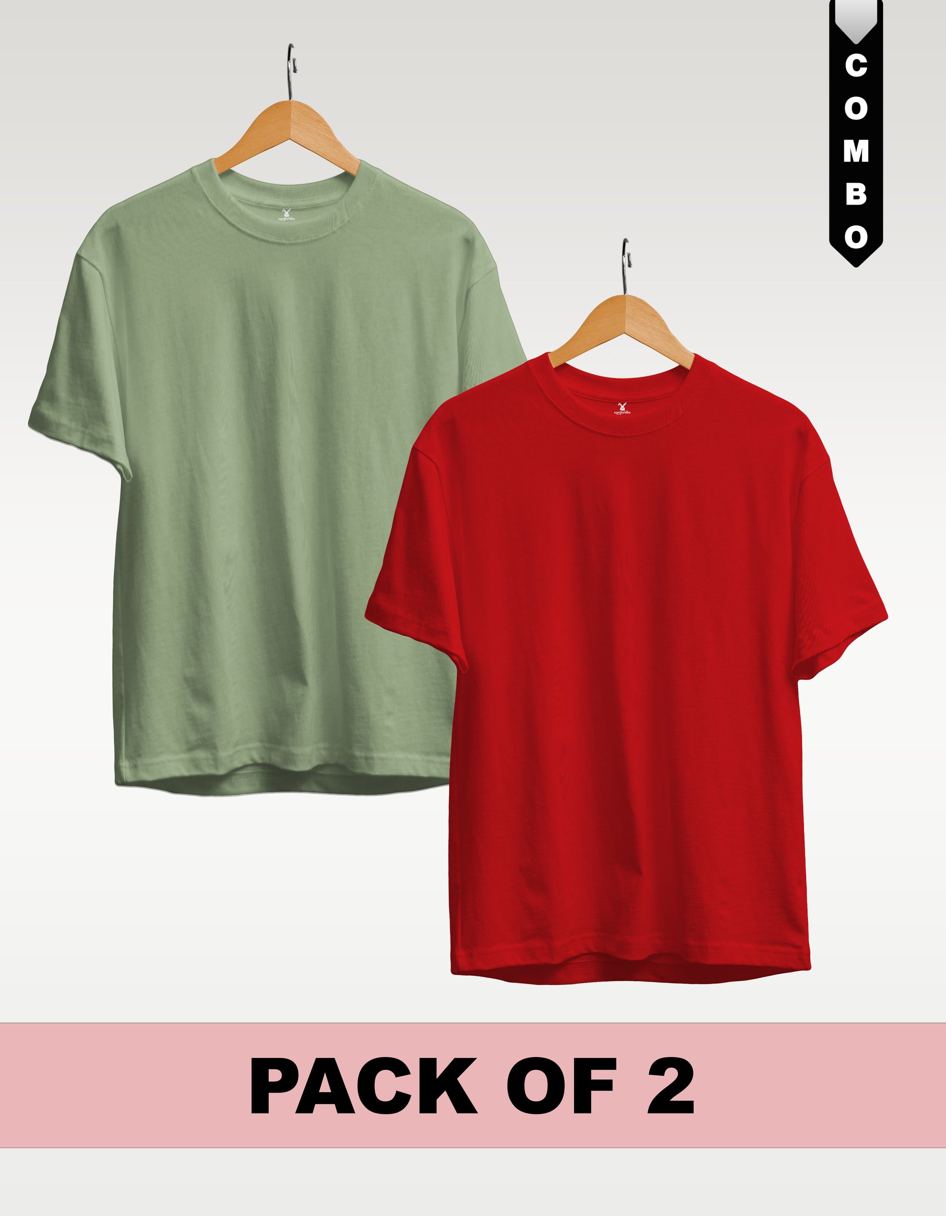 Regular T-Shirt Combo Pack of 2 - Sage Green