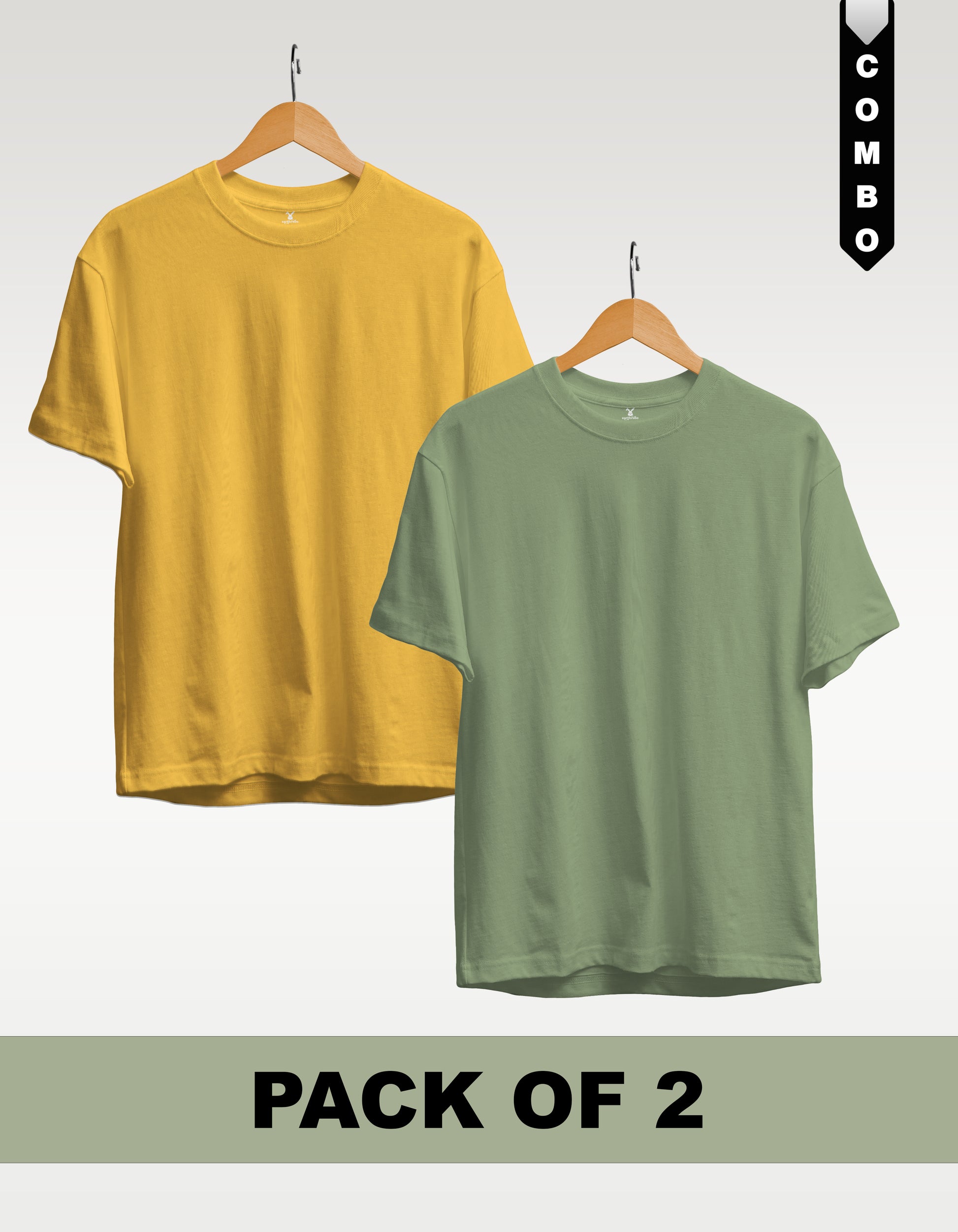 Regular T-Shirt Combo Pack of 2 - Yellow