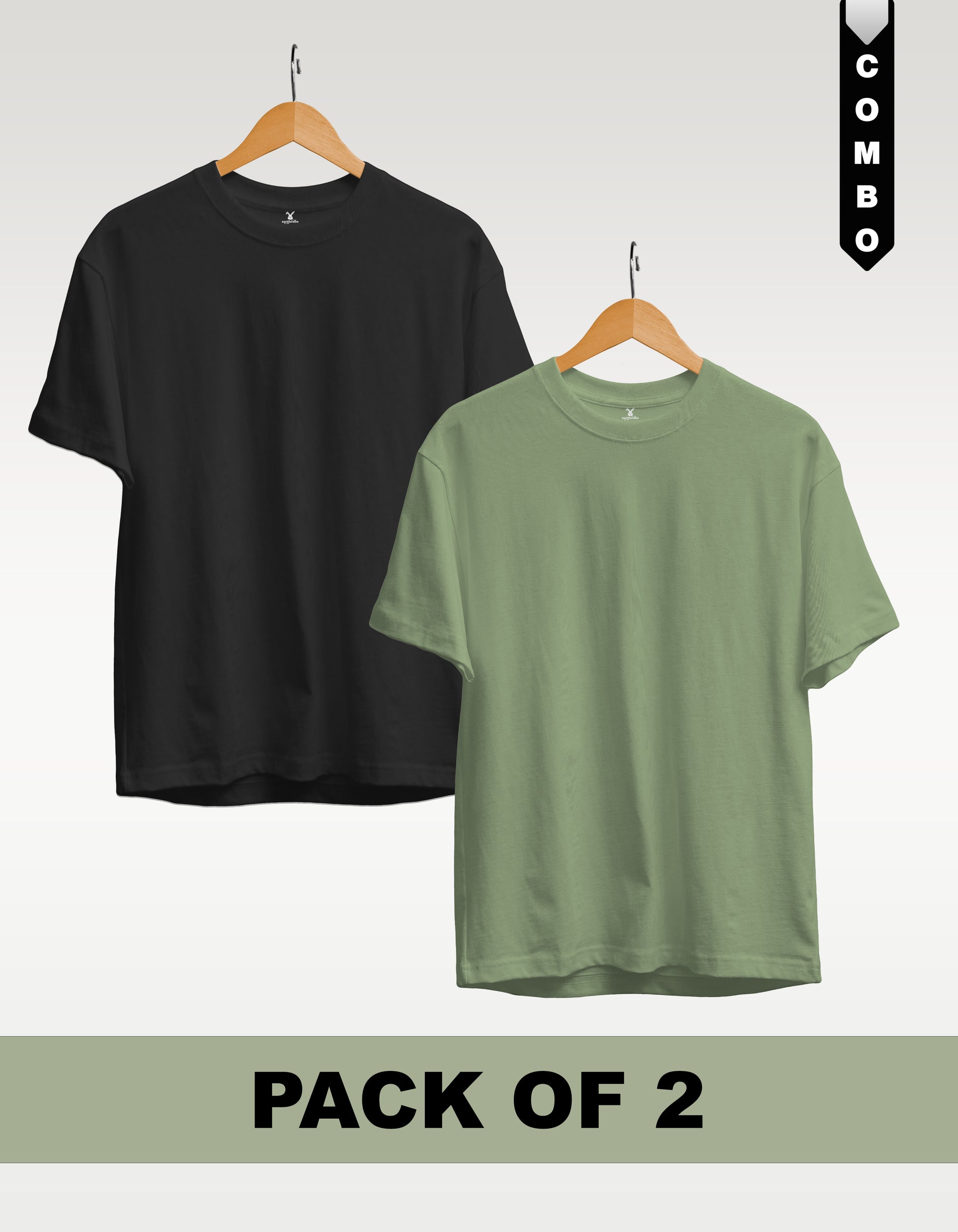 Regular T-Shirt Combo Pack of 2 -Black