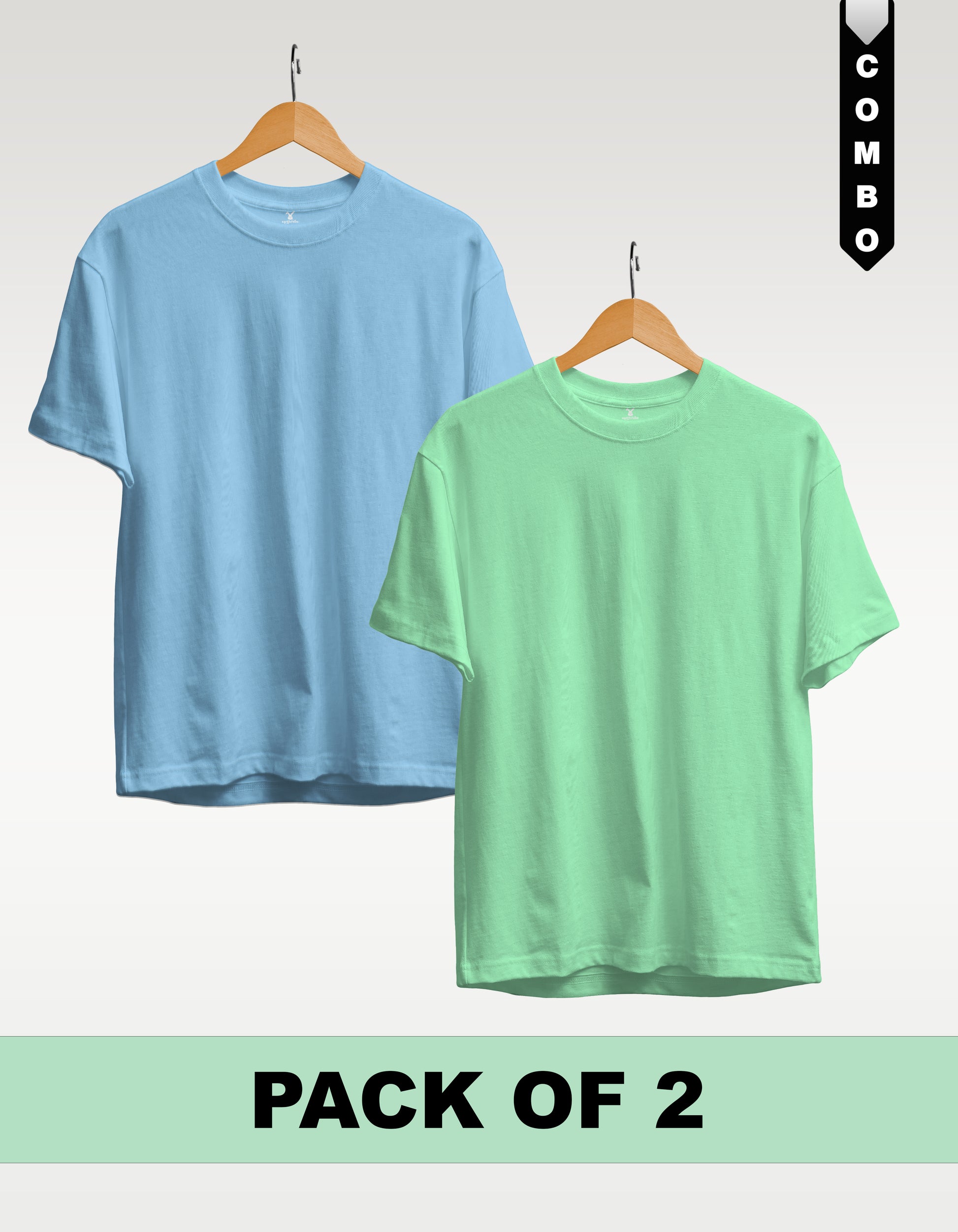 Regular T-Shirt Combo Pack of 2 - Sky Blue