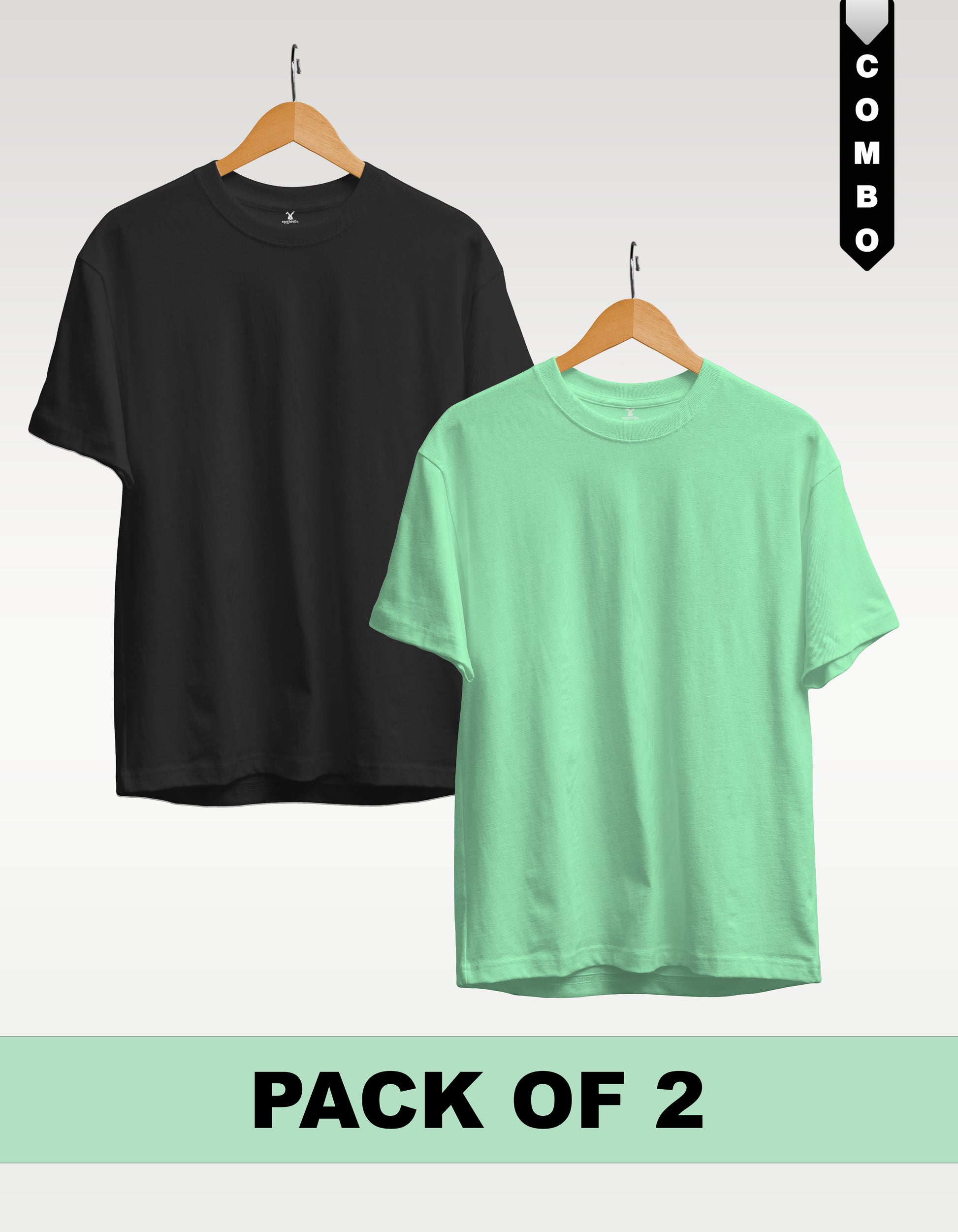 Regular T-Shirt Combo Pack of 2 -Black