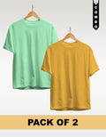 Regular T-Shirt Combo Pack of 2 - Mint Green & Yellow