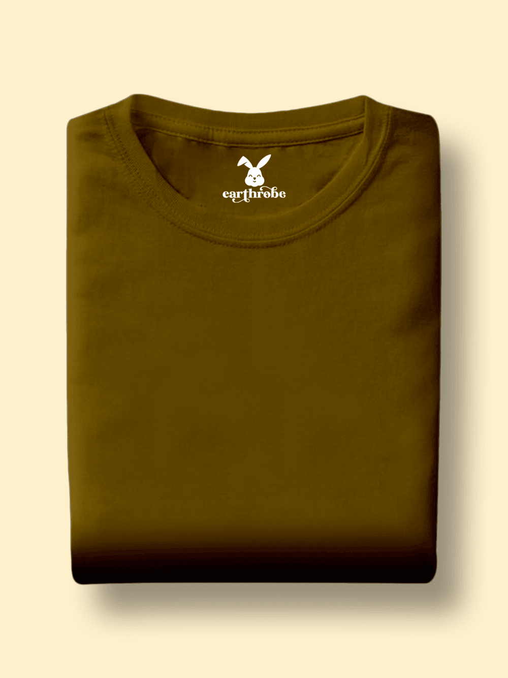 Solids/Plain - Olive Green Unisex Regular T-Shirts - Earthrobe