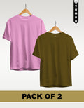 Regular T-Shirt Combo Pack of 2 -Baby Pink