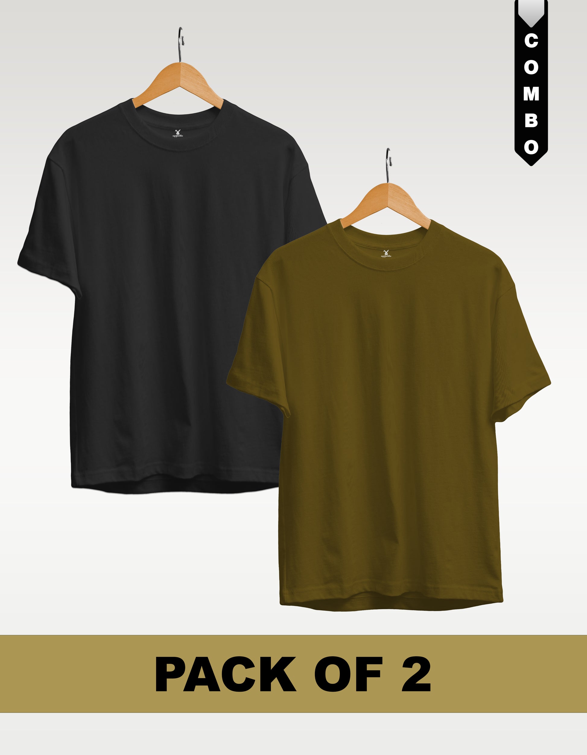 Regular T-Shirt Combo Pack of 2 -Black