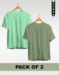 Regular T-Shirt Combo Pack of 2 - Mint Green & Sage Green