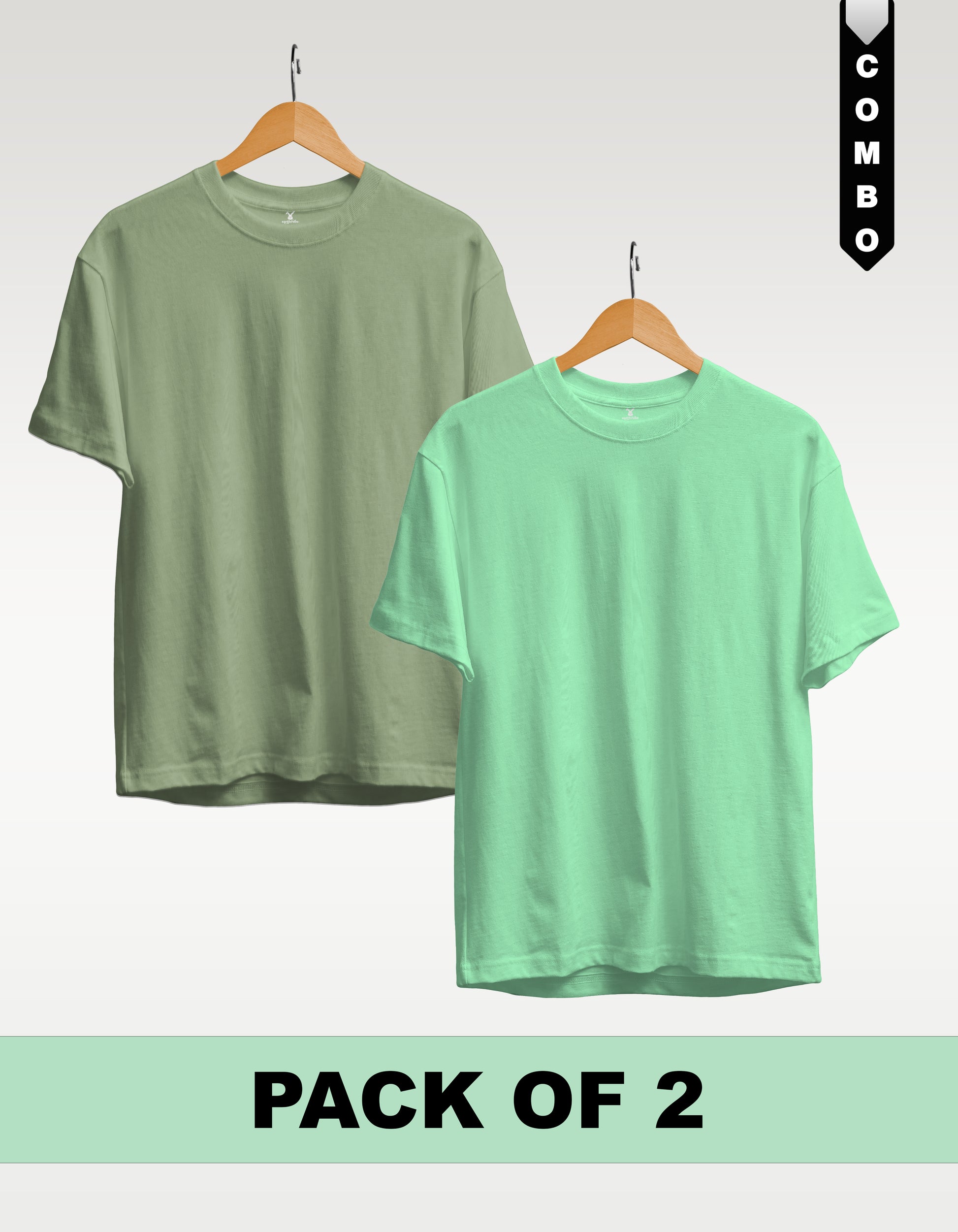 Regular T-Shirt Combo Pack of 2 - Sage Green