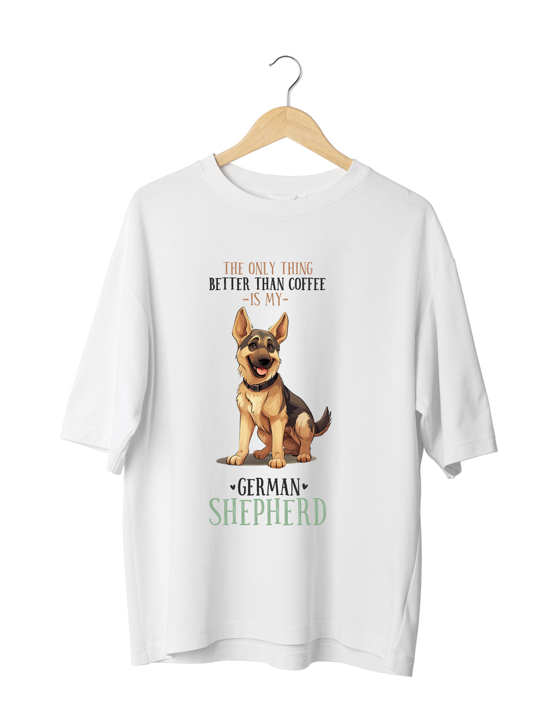 German Shepherd Dog Lover : Unisex Black Oversized Half Sleeved T-shirt