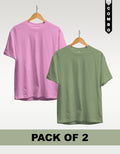 Regular T-Shirt Combo Pack of 2 -Baby Pink