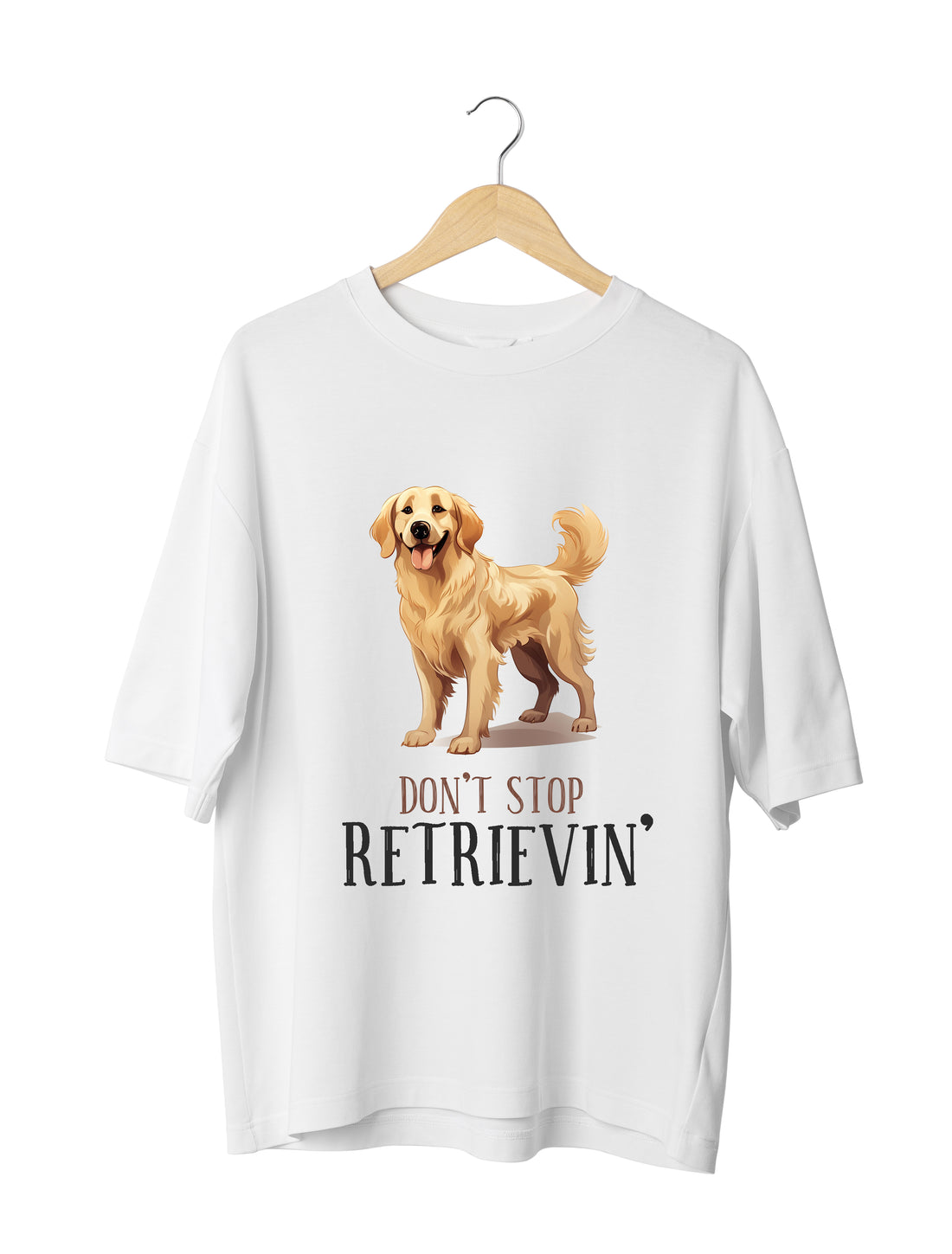 Labrador Retriever Dog Lover : Unisex Black Oversized Half Sleeved T-shirt