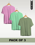 Regular T-Shirt Combo Pack of 3 - Baby Pink |  Mint Green | Sage Green