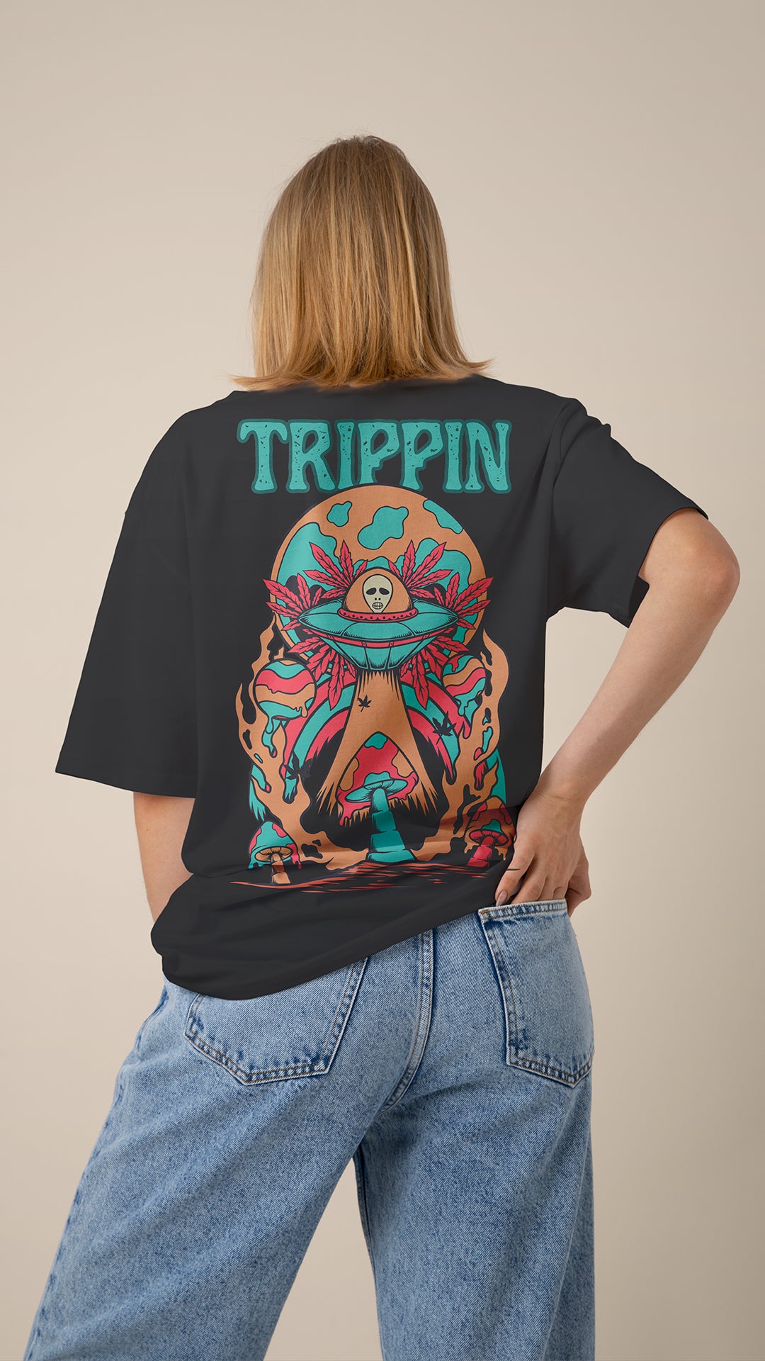 Trippin: Unisex Oversized Half Sleeved T-shirt