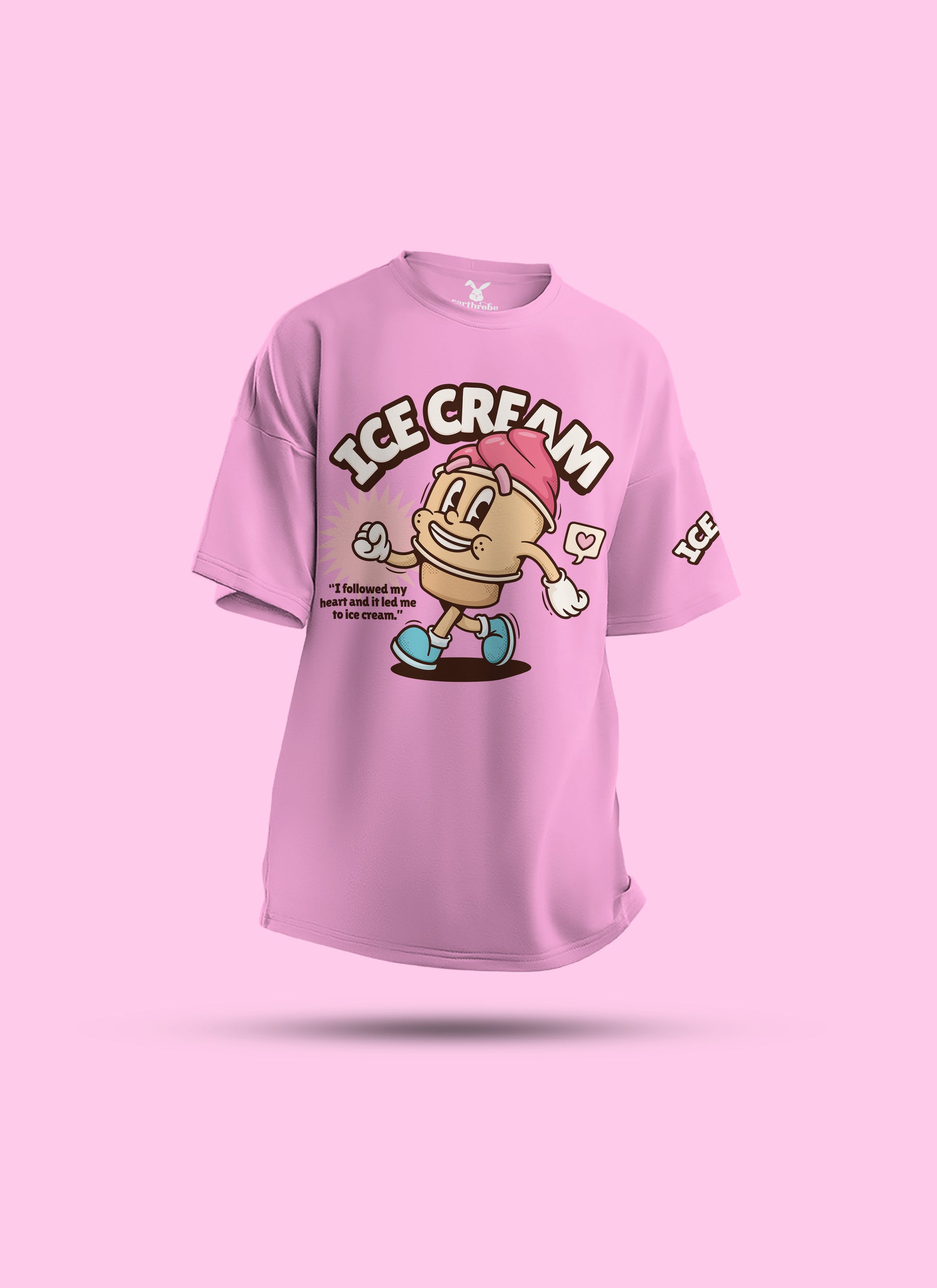 Ice Cream 2 : Unisex Oversized Half Sleeved T-shirt 