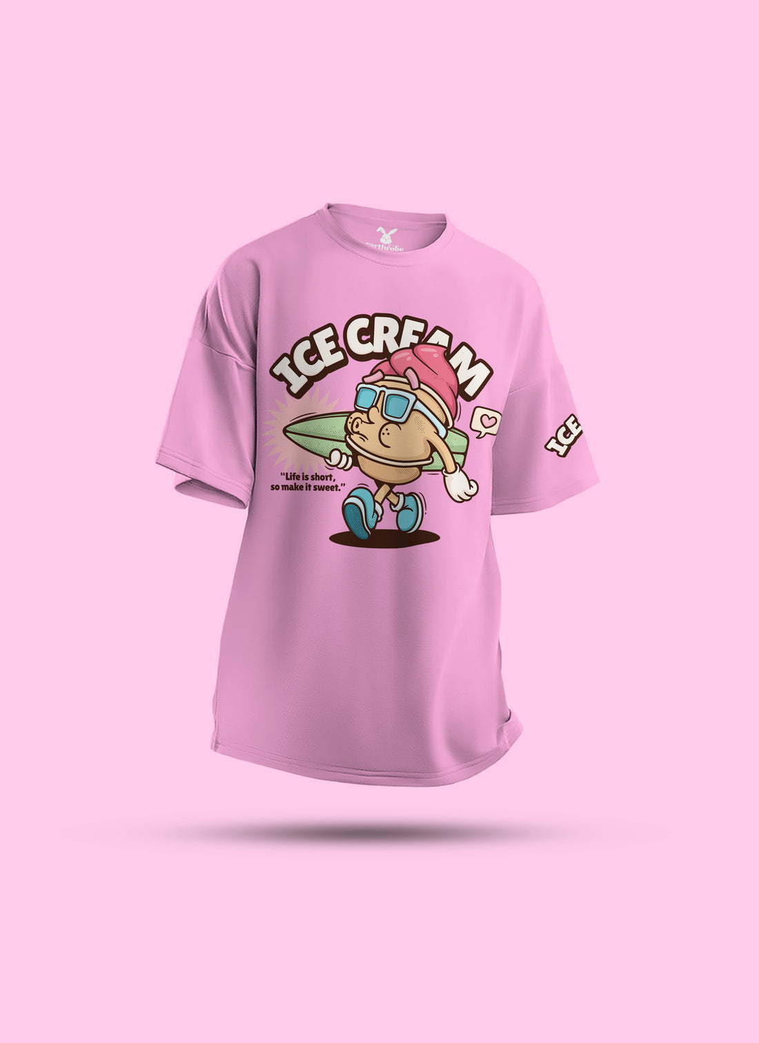 Ice Cream : Unisex Oversized Half Sleeved T-shirt 