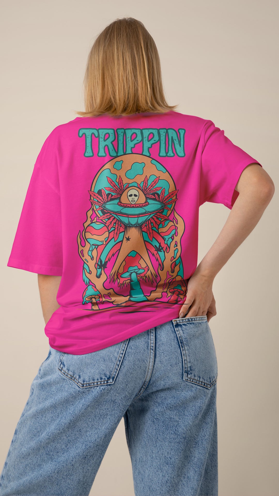 Trippin: Unisex Oversized Half Sleeved T-shirt