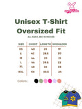 Trippin: Unisex Oversized Half Sleeved T-shirt Size Chart