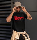 The Boys : Men Black Slim-Fit Half Sleeved T-shirt