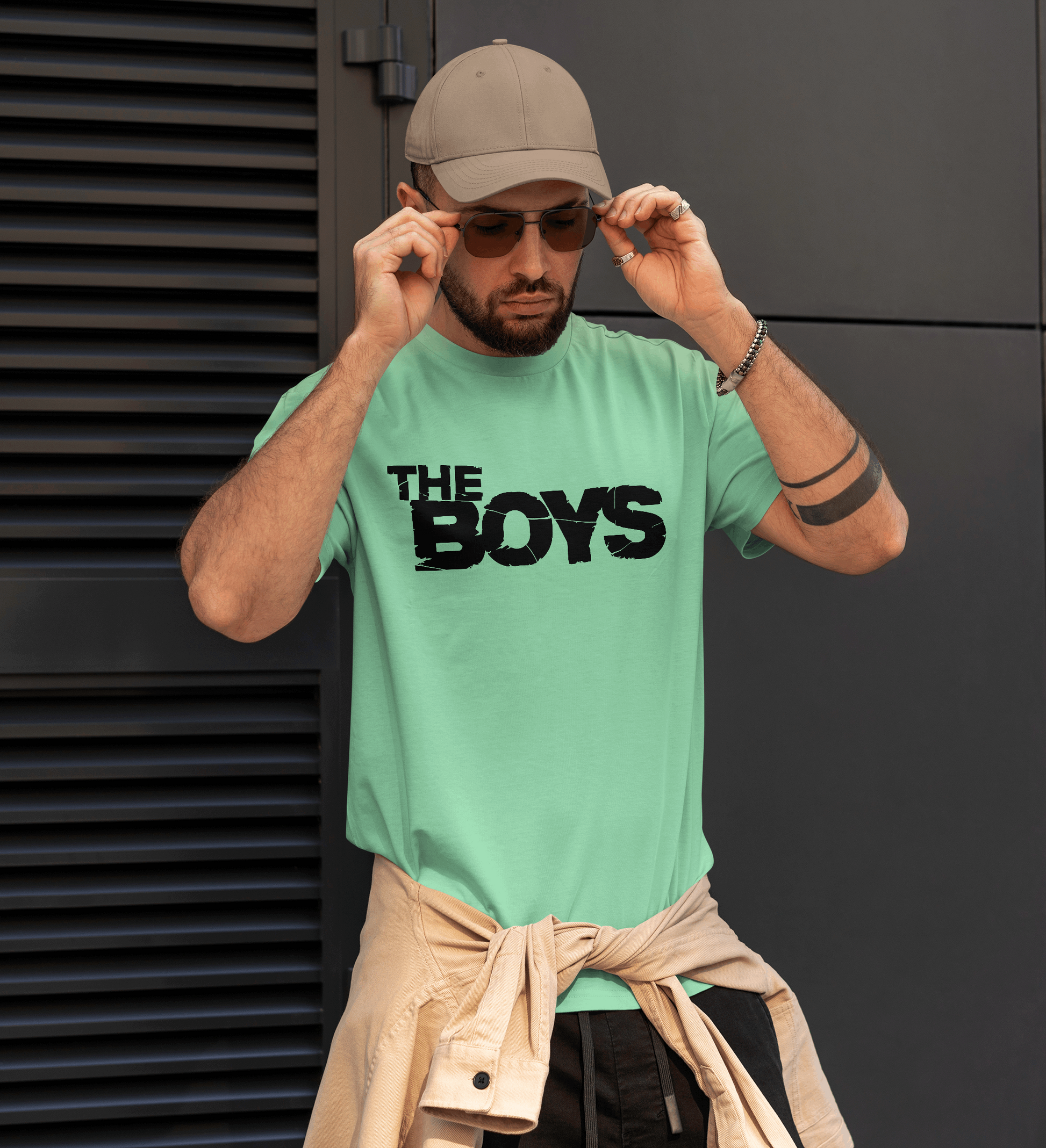 The Boys : Men Black Slim-Fit Half Sleeved T-shirt