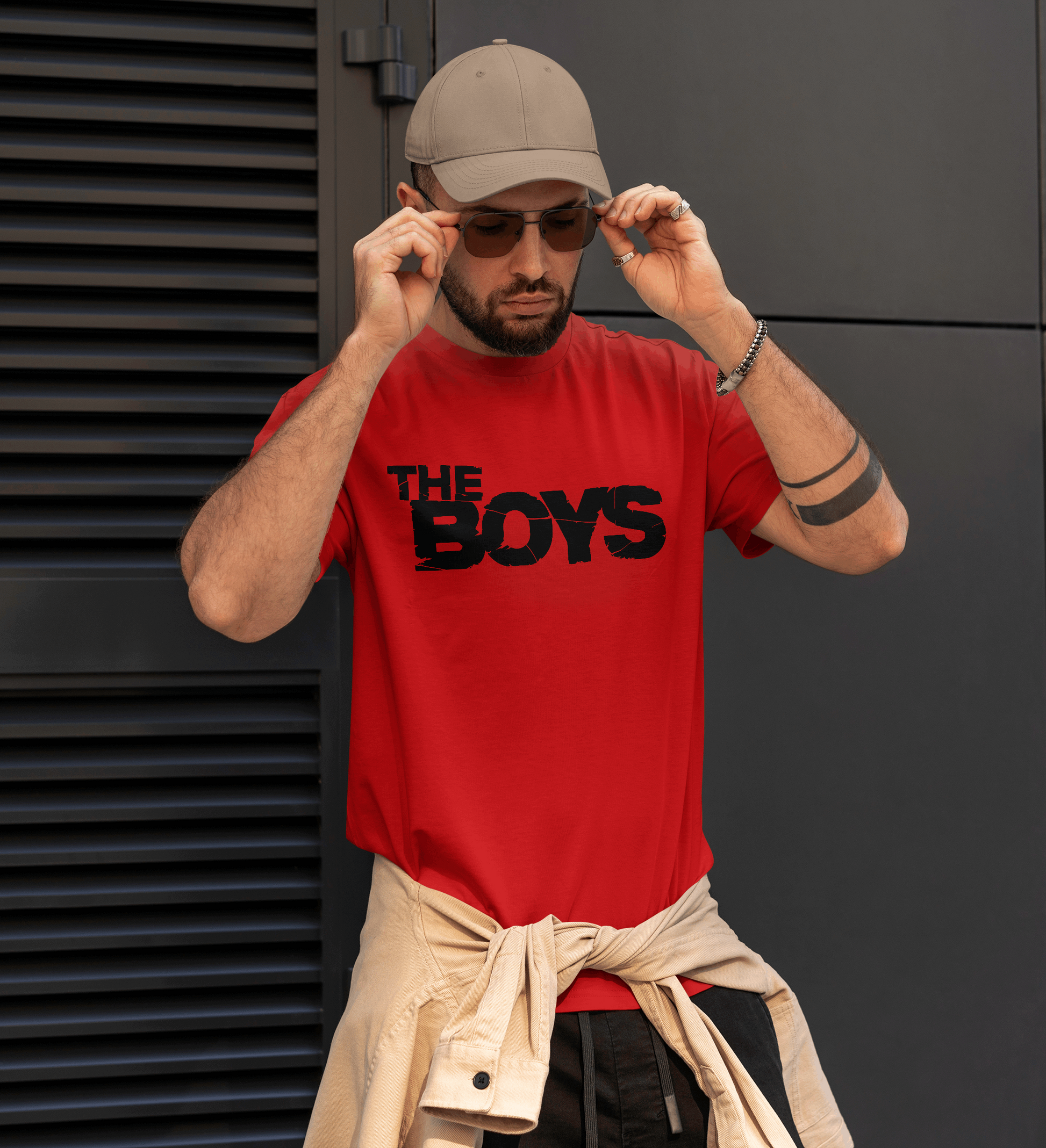 The Boys : Men Black Slim-Fit Half Sleeved T-shirt