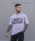 Marvel : Men Lavender Oversized Half Sleeved T-shirt