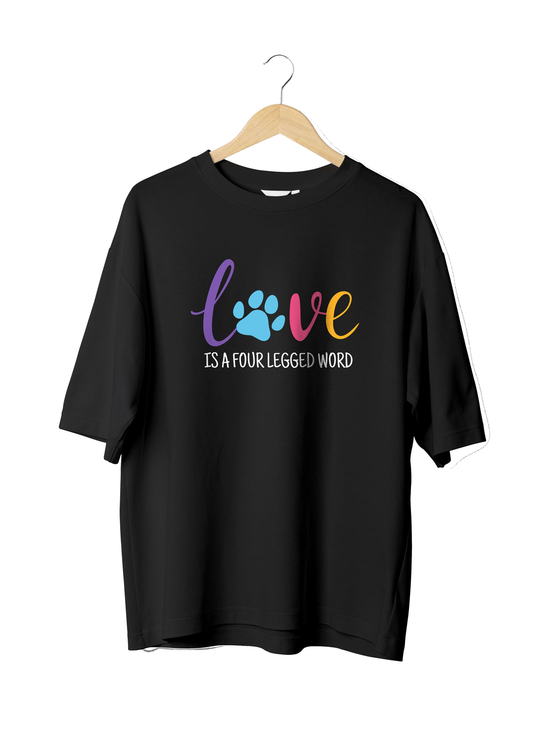 Love for Dogs : Unisex Oversized Half Sleeved T-shirt