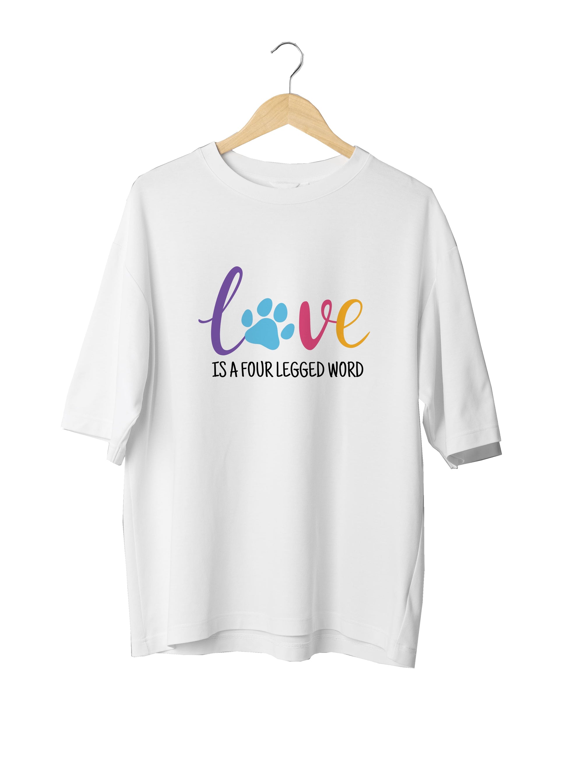 Love for Dogs : Unisex Oversized Half Sleeved T-shirt