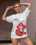 The Little Mermaid : Women Lavender Oversized Half Sleeved T-shirt