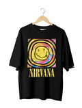 NIRVANA Rock Band Unisex Oversized Half Sleeved T-shirt