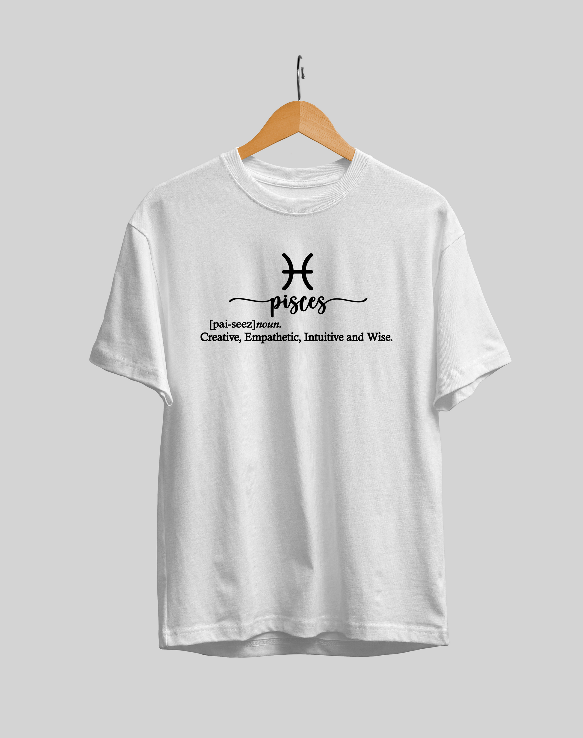 Pisces Zodiac Sign T-shirts : Regular Fit Half Sleeved T-shirt