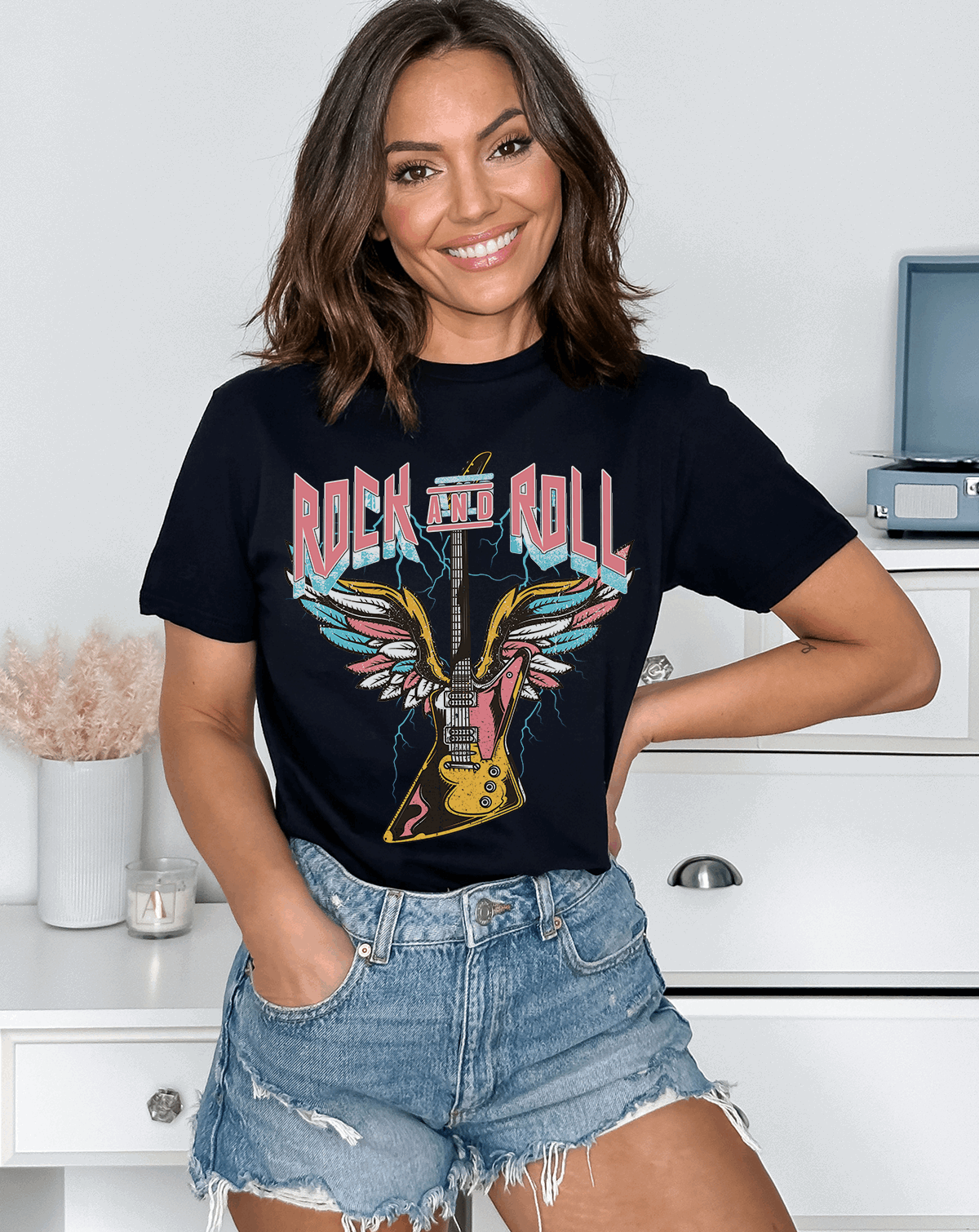 Rock & Roll: Women Regular Fit Half Sleeved T-shirt