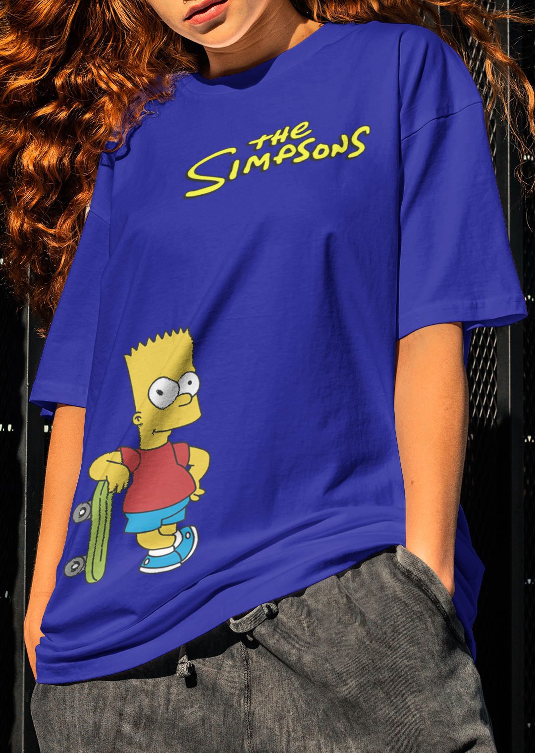 The Simpsons : Men Royal Blue Regular Fit Half Sleeved T-shirt