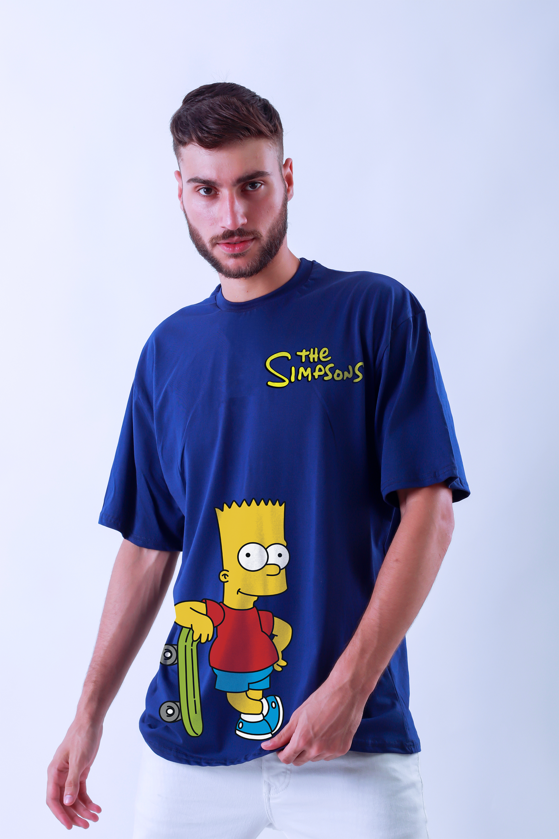 The Simpsons : Men Royal Blue Regular Fit Half Sleeved T-shirt